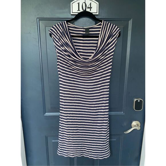 Vila Clothes Flow Dress in Major Blue/Light Pearl Striped, Size Small, Italian - Picture 4 of 11